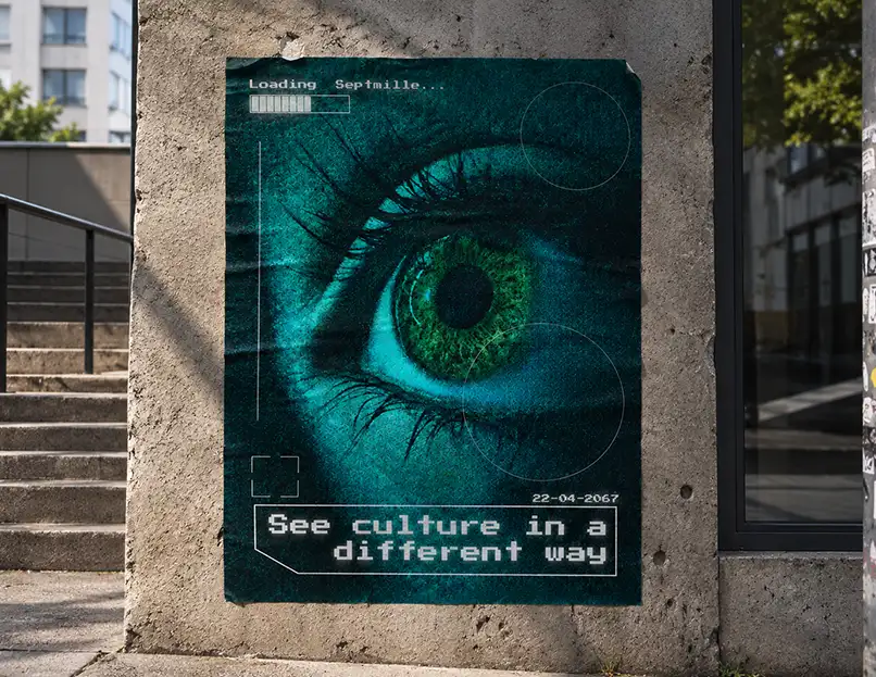 Projet d'affiche pour un evenement culturel futuriste